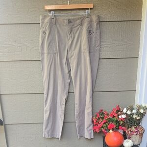 Marmot Olive Ginny Khaki Adjustable Length Straight Leg outdoor active Pants 14